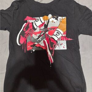 Nike Black Tee with Red and White Graphic
